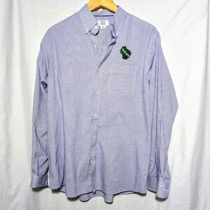 Cutter & Buck Blue & White Checkered Pattern Milwaukee Bucks Button Down Shirt M